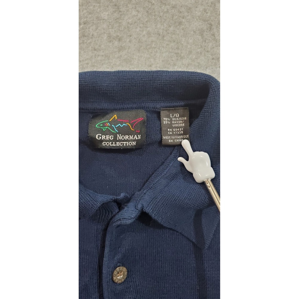 Greg Norman Collection Men's Silk Blend Blue Sweater Size L - Picture 3 of 5